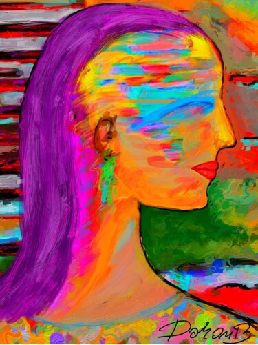 Arte digitale intitolato "Profil d’une jeune…" da Doron B, Opera d'arte originale, Pittura digitale