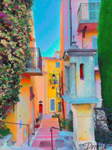 Digital Arts titled "Cannes Le Suquet" by Doron B, Original Artwork, Digital Painting