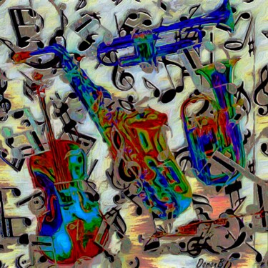 Digital Arts titled "NOTES DE MUSIQUE" by Doron B, Original Artwork, Digital Painting