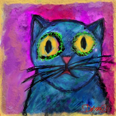 Arts numériques intitulée "Zori le chat" par Doron B, Œuvre d'art originale, Peinture numérique