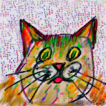 Arts numériques intitulée "Karoon le chat" par Doron B, Œuvre d'art originale, Peinture numérique