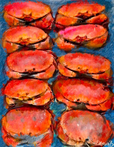 Arts numériques intitulée "Les crabes" par Doron B, Œuvre d'art originale, Peinture numérique