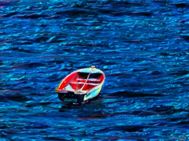 Arts numériques intitulée "Barque à la mer" par Doron B, Œuvre d'art originale, Peinture numérique