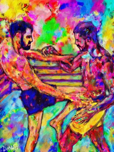 Digital Arts με τίτλο "Thai fighters" από Doron B, Αυθεντικά έργα τέχνης, Ψηφιακή ζωγραφική