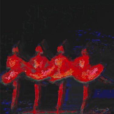 Arte digitale intitolato "En rouge et noir" da Doron B, Opera d'arte originale, Pittura digitale