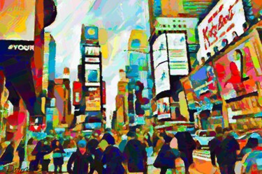Arte digitale intitolato "Time Square" da Doron B, Opera d'arte originale, Pittura digitale