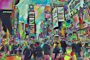 Fotografie mit dem Titel "Time Square à Manha…" von Doron B, Original-Kunstwerk, Manipulierte Fotografie