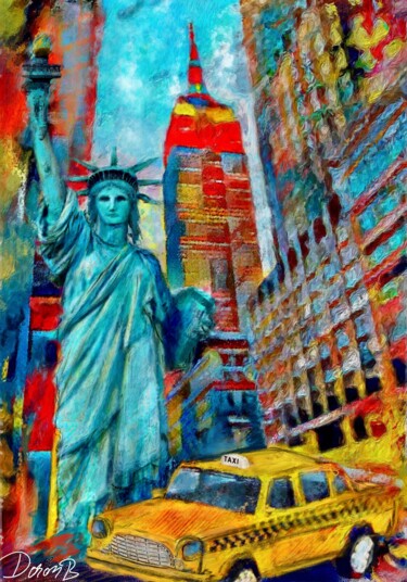 Arts numériques intitulée "MANHATTAN - NEW YORK" par Doron B, Œuvre d'art originale, Collage numérique