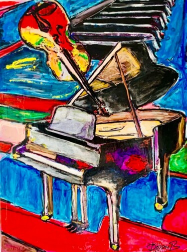 Arts numériques intitulée "PIANO JAZZ" par Doron B, Œuvre d'art originale, Peinture numérique