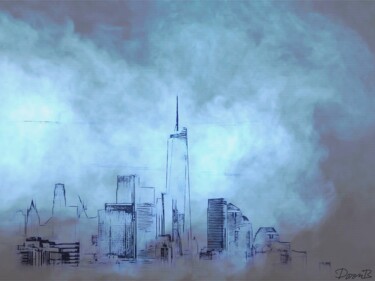Цифровое искусство под названием "Manhattan dans la b…" - Doron B, Подлинное произведение искусства, Манипулированная фотогр…