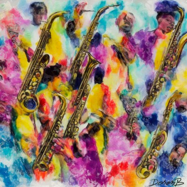 Digital Arts titled "Colorful jazz band" by Doron B, Original Artwork, 2D Digital Work