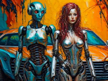 Arte digital titulada "Robotique plus et m…" por Doron B, Obra de arte original, Pintura Digital