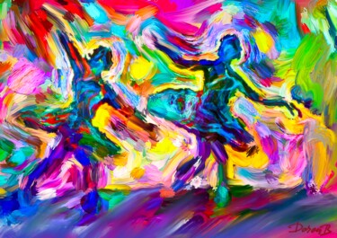 Digital Arts titled "Two colorful baller…" by Doron B, Original Artwork, Digital Painting