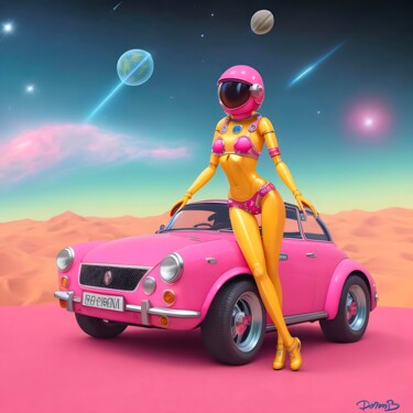 Arte digital titulada "Cosmonaut girl" por Doron B, Obra de arte original, Pintura Digital