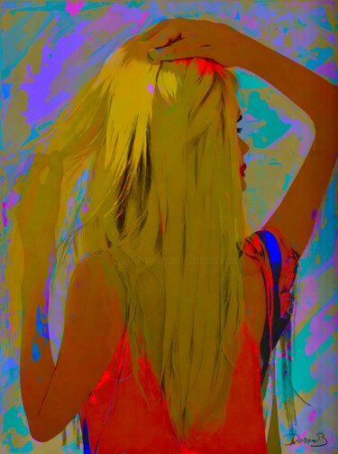 Arte digitale intitolato "A girl with blond h…" da Doron B, Opera d'arte originale, Pittura digitale