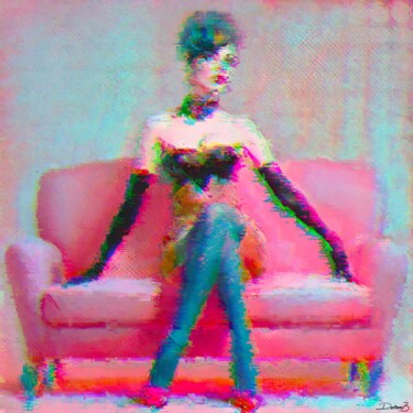 Digital Arts titled "The red sofa" by Doron B, Original Artwork, Digital Painting