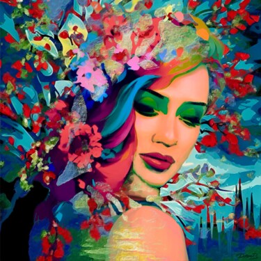 Digitale Kunst getiteld "Colorful background" door Doron B, Origineel Kunstwerk, Digitaal Schilderwerk