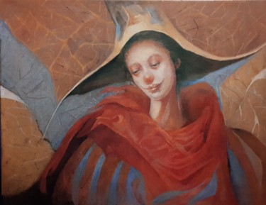 제목이 "Payaso"인 미술작품 Dorota Leniec-Lincow로, 원작, 기름 나무 들것 프레임에 장착됨