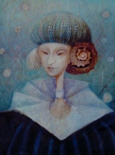 Malerei mit dem Titel "Musa marina" von Dorota Leniec-Lincow, Original-Kunstwerk, Aquarell