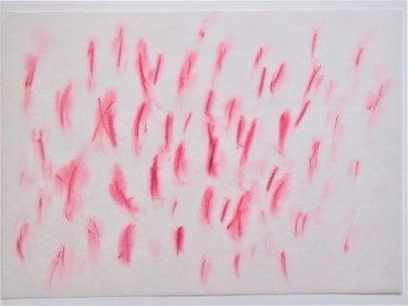 Desenho intitulada "rainy red (many-lay…" por Dorothea Breit, Obras de arte originais, Pastel