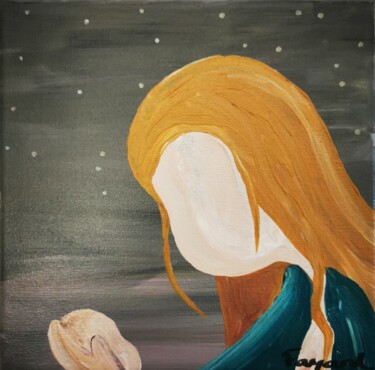 Peinture intitulée "Maternité 2" par Dorothée Fayard, Œuvre d'art originale, Acrylique Monté sur Châssis en bois