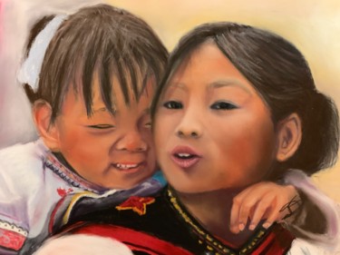 Schilderij getiteld "Asie" door Dorothée Kergoat, Origineel Kunstwerk, Pastel
