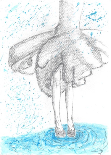 Zeichnungen mit dem Titel "when she dances..." von Dorothy`S Workshop., Original-Kunstwerk, Graphit