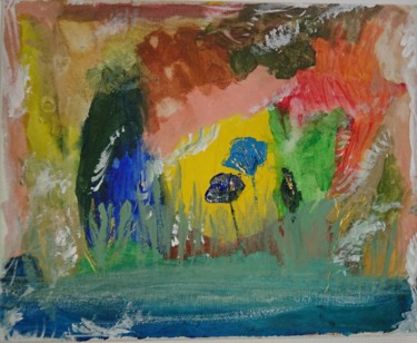 Malerei mit dem Titel "Sunset at the lake" von Dorothy`S Workshop., Original-Kunstwerk, Acryl