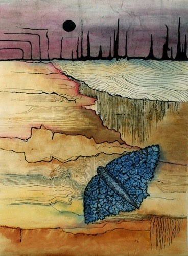 Malerei mit dem Titel "Dusk" von Dorte Bundesen, Original-Kunstwerk, Öl