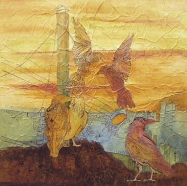 Peinture intitulée "Sunrise in the city" par Dorte Bundesen, Œuvre d'art originale, Huile