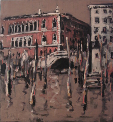 Painting titled "Palazzo Dandolo , V…" by Doru Cristian Deliu, Original Artwork, Oil