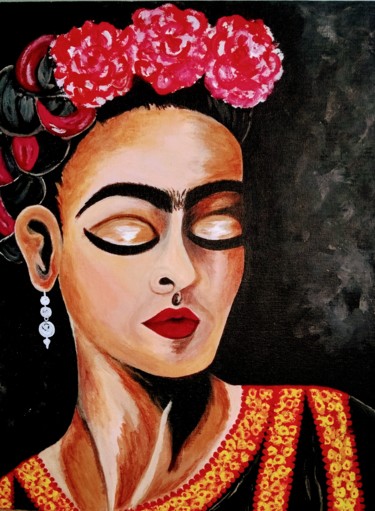 Peinture intitulée "Frida Mía" par Covadonga Dosal, Œuvre d'art originale, Acrylique