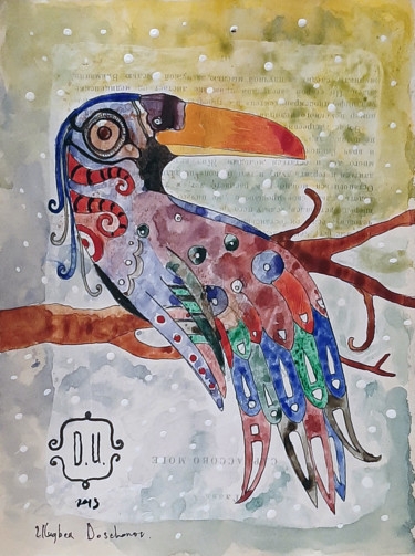 Pittura intitolato "Toucan Bird Paintin…" da Ulugbek Doschanov, Opera d'arte originale, Acrilico