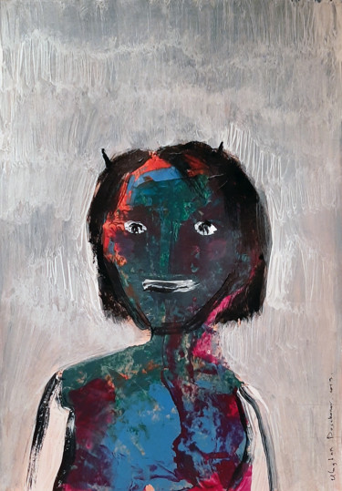 Malerei mit dem Titel "Untitled Portrait A…" von Ulugbek Doschanov, Original-Kunstwerk, Acryl