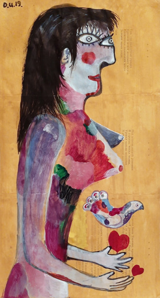 Pittura intitolato "NUDE INK PAINTING O…" da Ulugbek Doschanov, Opera d'arte originale, Acrilico