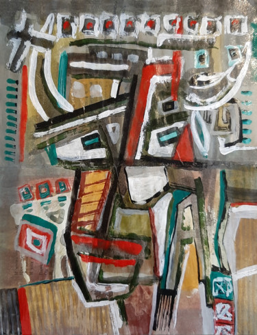 Drawing titled "Untiled. Abstract a…" by Ulugbek Doschanov, Original Artwork, Tempera