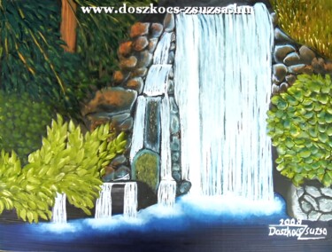 Painting titled "Dreamland" by Doszi, Original Artwork, Oil Mounted on Wood Stretcher frame