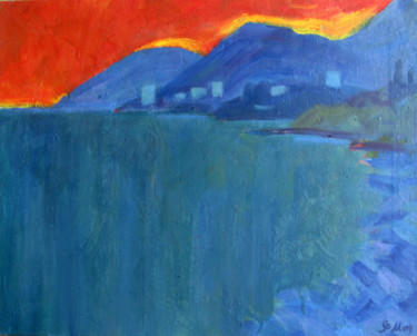 Картина под названием "Восход в Алуште." - Филипп, Подлинное произведение искусства, Масло