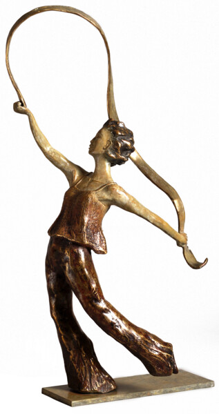 Sculpture intitulée "La danseuse au ruban" par Dorothée Barbou (Dotty), Œuvre d'art originale, Bronze