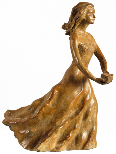 Скульптура под названием "Femme au coffret Br…" - Dorothée Barbou (Dotty), Подлинное произведение искусства, бетон