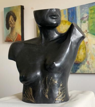 Sculptuur getiteld "Buste pure line Bro…" door Dorothée Barbou (Dotty), Origineel Kunstwerk, Bronzen
