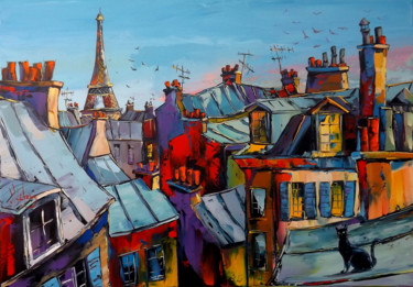 Painting titled "Un soir sur les toi…" by Jpdouchez, Original Artwork