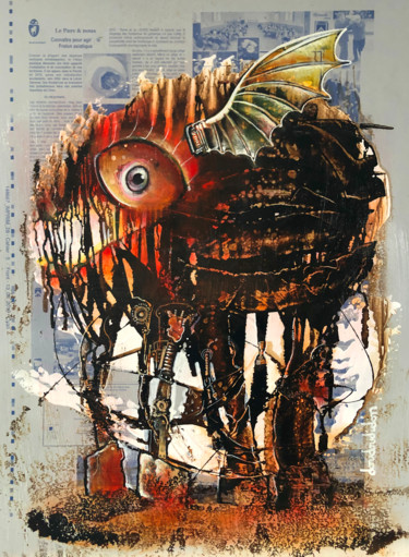Asian hornet Peinture intitulée "Asian hornet" par Doudoudidon, Œuvre d'art originale, Acrylique