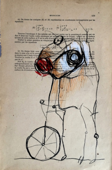 Dessin sur page de livre mathématique - Doudoudidon Dessin intitulée "Dessin sur page de…" par Doudoudidon, Œuvre d'art originale, Crayon