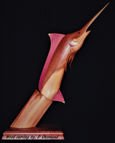 Sculpture titled "CEDAR MARLIN" by Douglas Okerlund, Original Artwork, Wood