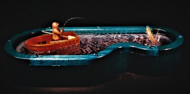 Scultura intitolato "GO FISH" da Douglas Okerlund, Opera d'arte originale, Legno