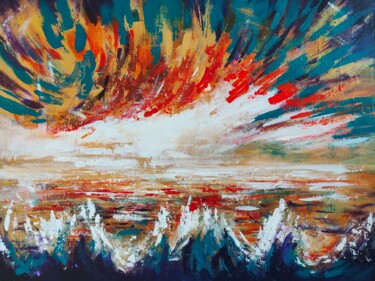 Schilderij getiteld "Stormy Water" door Douglas Findlay, Origineel Kunstwerk, Acryl