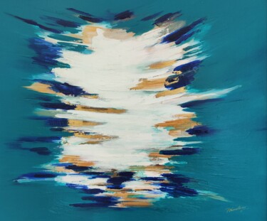 Painting titled "Turquoise Reflectio…" by Douglas Findlay, Original Artwork, Acrylic