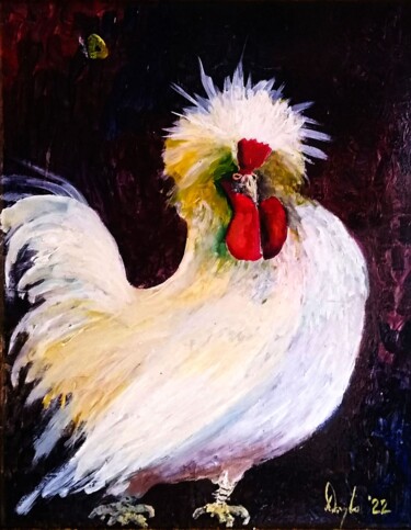 Painting titled "The Golden Cockerel" by Douglas Black, Original Artwork, Oil