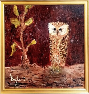 Pintura titulada "Laughing Owl" por Douglas Black, Obra de arte original, Oleo